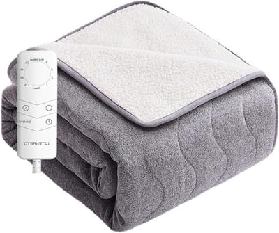 Elektrische deken - Verwarmd onderdeken - Warm & comfortabel - 4 warmte-instellingen - 80x180cm - Grijs