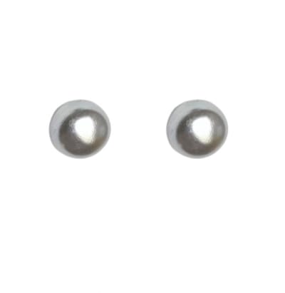Allergievrij Synthetische Parel oorbellen grijs 6 mm
