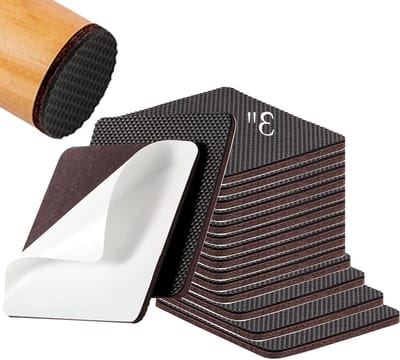 Meubelpads - Antislip pads - Vloeren beschermen - Zelfklevend rubber vilt - 16 stuks 76 cm - Zwart/Bruin