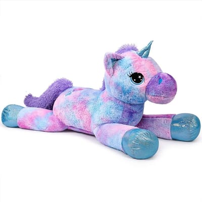 Pluche Dier - Eenhoorn Knuffel - Cadeau Geven - Reusachtig Formaat - 110 cm - Blauw