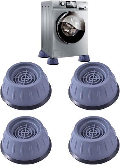 Antivibratievoeten Wasmachine - Trilvoetjes Rubber - Apparaat Stabiliseren - Universeel Antislip - Set van 4 - Zwart