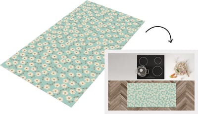 Keukenloper - Loper keuken - Patroon - Madeliefjes - Nordic - 120x60 cm - Keukenloper vinyl