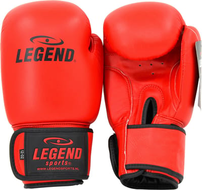 Legend Sports Bokshandschoenen Padding Leer Rood Maat 10oz