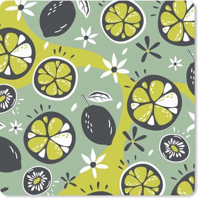 Muismat 20x20 cm - Mousepad Zomer - Fruit - Bloemen - Muismatten
