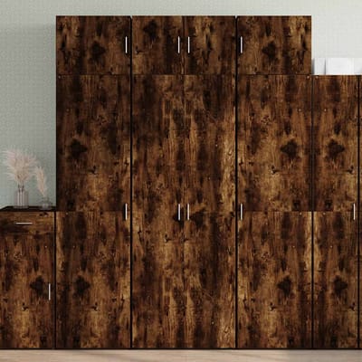 vidaXL - Opbergkast - 70x42,5x225 - cm - bewerkt - hout - gerookt - eikenkleur