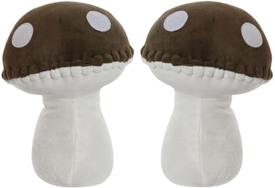 ITEM Deurstopper paddenstoel - 2x - bruin - kinderkamer - 17 x 17 x 23 cm - herfst