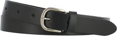 Leren Dames/Heren Riem | Glad Leer | 3cm breed | Riemmaat: 90cm (totale lengte: 105cm) | 100% echt leer | Nikkelvrije gesp | Kleur: zwart