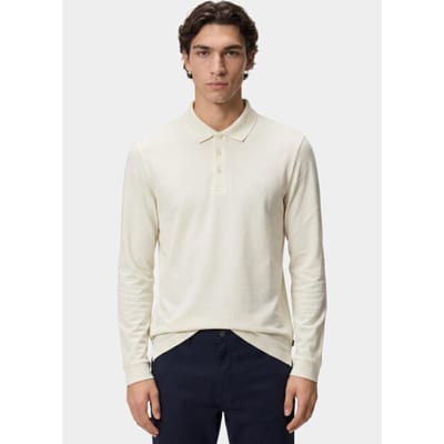 BOSS Black Polo lange mouw Wit Pado 30 10241542 01 50468392/118
