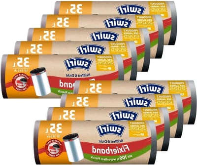 Vuilniszakken met band - Afvalzakken huishouden - Afval scheiden - Stevige fixatie - 35 liter 90 stuks - Wit