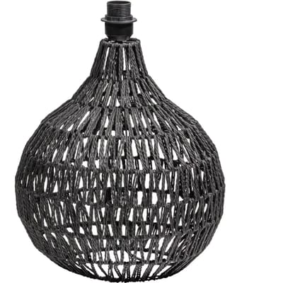 WOOOD Macy tafellampvoet - Rattan Look - Zwart - 44x31x31