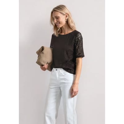 2-in-1 Shirt van kant met onderhemdje