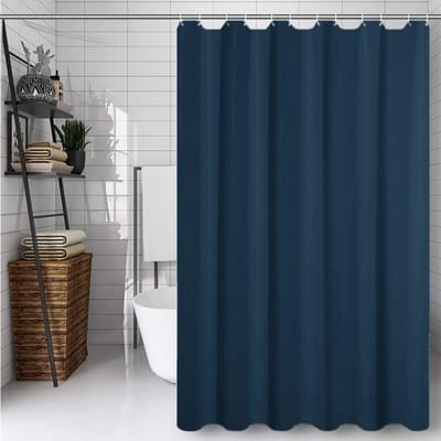 Famanu - Zwart Douchegordijn 180 x 200 cm - 100% Polyester, Schimmelbestendig & Waterbestendig, Machine-wasmogelijk, Inclusief 12 Haakjes