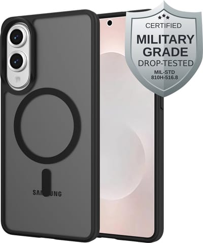 Just in Case hoesje geschikt voor Samsung Galaxy S25 Edge Hoesje geschikt voor MagSafe - Military Grade Backcover - Zwart