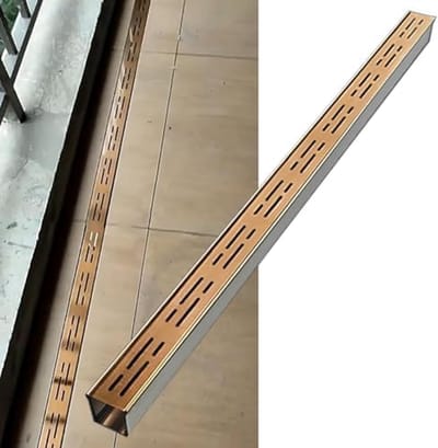 Tuinrooster - Vloerafvoer - Efficiënte drainage - Roestvrij staal - 1 meter set - Zilver