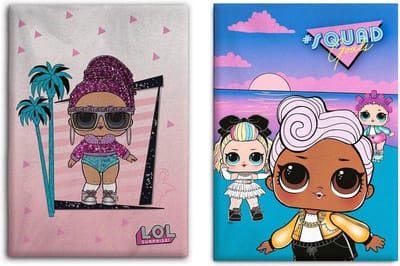 SET van 2 STUKS - L.O.L Surprise Fleece Deken - Maat. 100x140cm Plaid - LOL Surprise! Fleece deken Palmtrees & L.O.L Surprise Squad Goals- SET van 2 STUKS