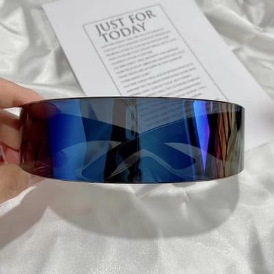 Lunettes de Cyclope Étroites Futuristes Lunettes Laser Protection UV 400 Personnalité Verre Miroir Lunettes de Costume Lunettes Homme Lunettes