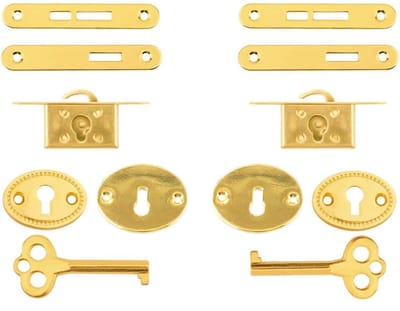 Store_9 - Antieke Kastsloten Set - Retro Gouden Kluisjes - Verstevigde Kwaliteit - Geschikt voor Lades en Kasten - Veiligheidssluiting - Robuuste C...