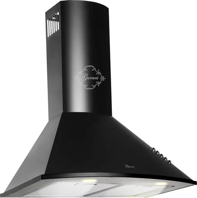 GURARI - afzuigkap - GCH 046 BL 6 N+koolfilter - Afzuigkap 60 cm - 60 cm - zwart - krachtige afzuiging - 1000m³/h -3 niveaus