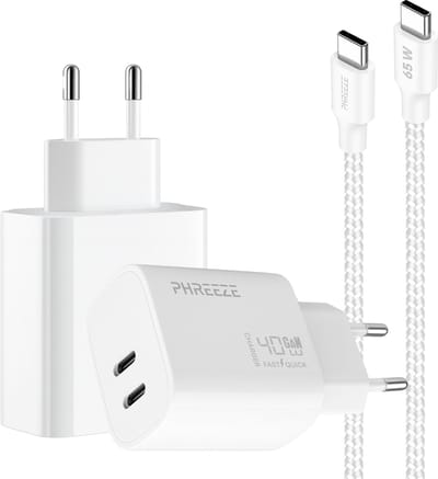 Phreeze usb C oplader 40w met kabel 1 meter - Power Delivery snellader