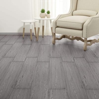 Vinyl PVC vloerplanken - Laminaat vloer - Vloer vernieuwen - Waterbestendig en slijtvast - 526 m² - Donkergrijs