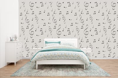 Behang - Fotobehang Bladmuziek - Patronen - Muziek - Breedte 500 cm x hoogte 280 cm