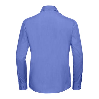 Russell Collection Dames/Dames Poplin Easy-Care Overhemd met Lange Mouwen (Bedrijfsblauw)
