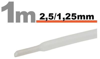 20× 1 Meter Krimpkous Transparant 2,5 / 1,25 mm – 20 Stukken Van 1 Meter – Warmtekrimpbuis Voor Isolatie En Kabelbescherming – Geschikt Voor Elektrische Installaties En Reparaties [11020T]