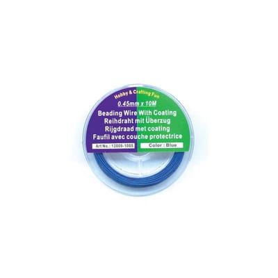 Rijgdraad met Coating - Blauw - 0,45mm x 10meter.