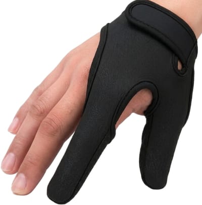 Zwarte vis handschoenen vishandschoenen unisex dubbelvinger ademende visser handschoen voor rechterhand met verstelbare sluiting en antislip ontwerp