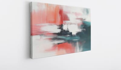Saammp Canvas Schilderij - Gekleurde penseelstroken - Abstract - 40x30 - Foto op canvas - Wanddecoratie - Muurdecoratie Woonkamer - Kantoor Decoratie