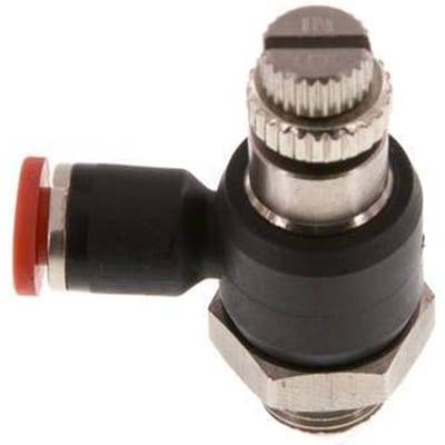 L-stuk Regelventiel 4 mm - G1/8'' Regeling-in Messing/Nylon