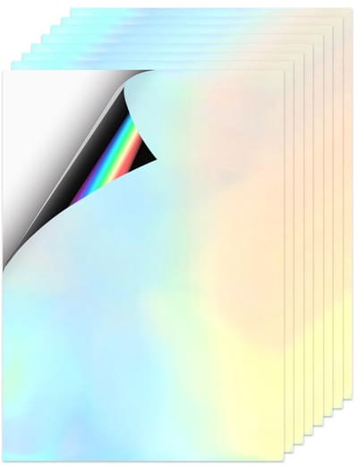Dailygoods- Stickerpapier A4 - Waterdicht - Holografisch Vinylpapier - Glanzend - Zelfklevend - Sterke Hechting - Vinylstickers