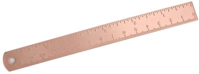 Dailygoods- Koperlineaal 150 mm - Roestvrij Staal - Meetlat - Bookmark - Tekenaccessoire - Dun en Lichtgewicht