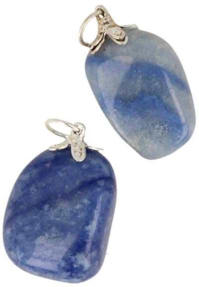 Blauwe kwarts edelsteen hanger