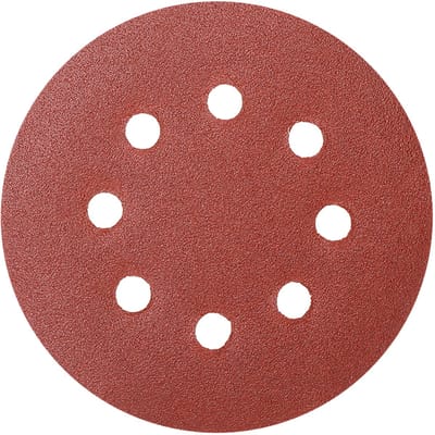 WORKPRO WP407213 – Schuurvellen Klittenband 125 mm – Set van 5 stuks – 8 Stofgaten – Korrel 80G & 120G