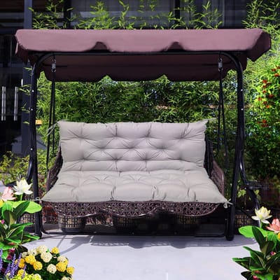 Bank Kussen - Zitkussen Tuinbank - Buiten Zitten - Waterdicht Antislip - 150x100x10cm - Lichtgrijs
