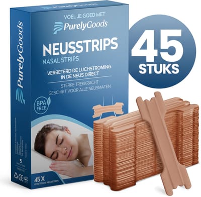 PurelyGoods® Neusstrips 45 Stuks - Anti Snurk - Huidvriendelijk