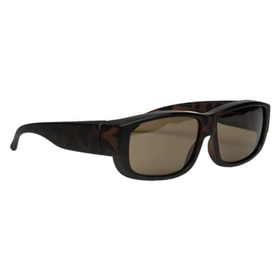 Melleson Eyewear Overzetzonnebril Halfrandloos- Bruin - Gepolariseerd - 100% UV-A en UV-B Bescherming - Inclusief Microvezel Pouch