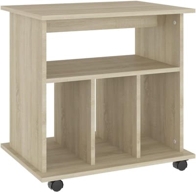 Rolkast Bureaukast - Mobiele Kast - Thuiswerken Organiseren - Verrijdbaar met Vergrendelbare Wielen - 60x45x60 cm - Sonoma Eiken
