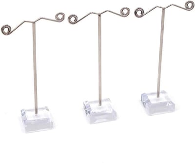 Set van 3 Acryl Displaystands voor Kleine Items, T-Stijl Presentatie, Thuisopslag en Winkelinrichting