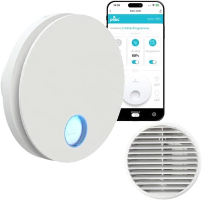 Wandventilator met Vochtsensor en Timer - Stille Axiale Afzuiging - Geschikt voor Badkamer/Toilet