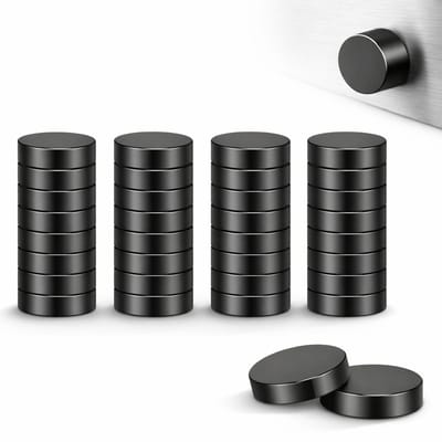 Brute Force - Platte Sterke Magneten - Rond - 10 x 5 mm - Koelkast magneten - 40 Stuks Zwart