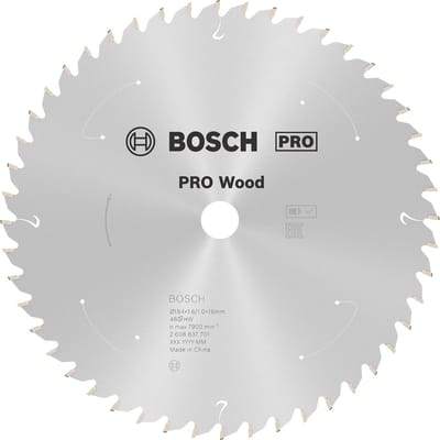 Bosch PRO Wood snoerloos zaagblad voor cirkelzagen 184 x 1,6 x 16 mm - 2608837701