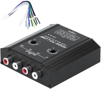 Allecto - Audio Impedantie Converter - 12V 4 Kanaals Lijnuitgang Adapter - Hoog Naar Laag - Auto Stereo Radio Luidspreker - Antistroominterferentie...