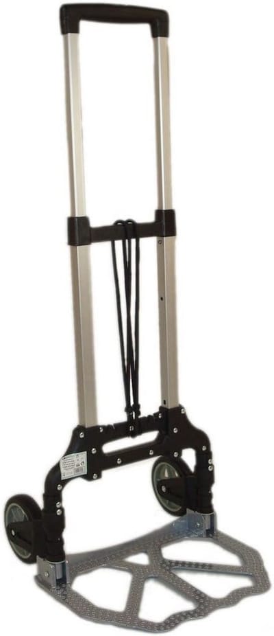 Inklapbare Transportwagen Aluminium 39x40x98 cm - Lichtgewicht Steekwagen 80 kg - Compact Opbergbaar
