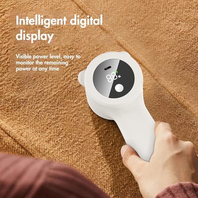 VHV - Elektrische ontpiller - pluizenverwijderaar voor kleding - USB oplaadbaar - met LED - digitaal display - 6 messen - voor kledingkast, wasruimte, reisbagage, bank en textiel