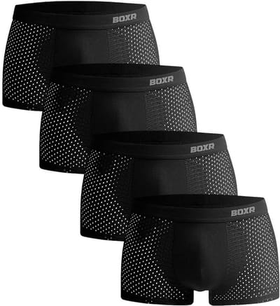 BOXR Boxershort Heren 4 Pack - Bamboe Ondergoed Heren - Duurzaam & Ademend - Zijdezacht - Perfecte Pasvorm - Heren Ondergoed - Onderbroeken Heren - Ideaal voor Dagelijks Gebruik & Sport - Maat S