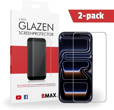 2-pack BMAX Screenprotector geschikt voor iPhone 17 Pro Max van gehard glas - Apple screenprotectors - Telefoonaccessoires - Telefonie & Accessoires - Beschermglas - Glas screenprotectors