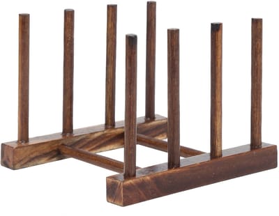 MTTproducts- Droogrek Ruimtebesparend - Opvouwbaar - Serviesdroger - 4-zuilmodel - Composiet Hout - Makkelijk te Reinigen - Vaatdroger