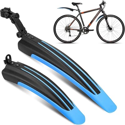 SnelShoppen - 2Pcs Fiets Spatborden Universele Spatbord Set Verstelbare Voor- en Achter Spatborden Geschikt voor 20, 22, 24, 26, 27 Inch Mountainbike